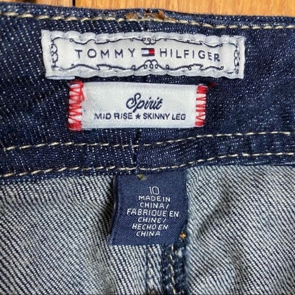 Tommy Hilfiger Blue Spirit Mid Rise Skinny Leg 5 Pocket Jeans Size 10 - Picture 4 of 12